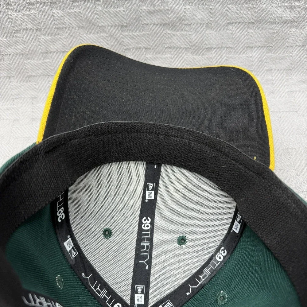 New Era Hat Cap Fitted Mens‎ Medium Green Yellow Oakland A's 39THIRTY MLB